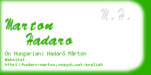 marton hadaro business card