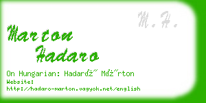 marton hadaro business card